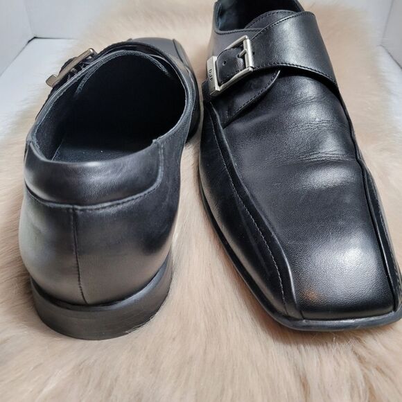 Donald J. Pliner Single Monk Strap Black Leather Mens Shoes Size 11 - Picture 7 of 9